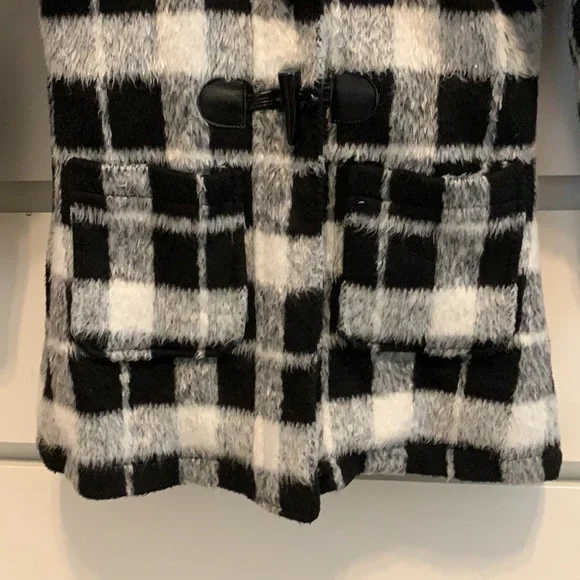 Madden Girl Kids Winter Coat Jacket Hoodie Black White 5 Toddler - Picture 3 of 7